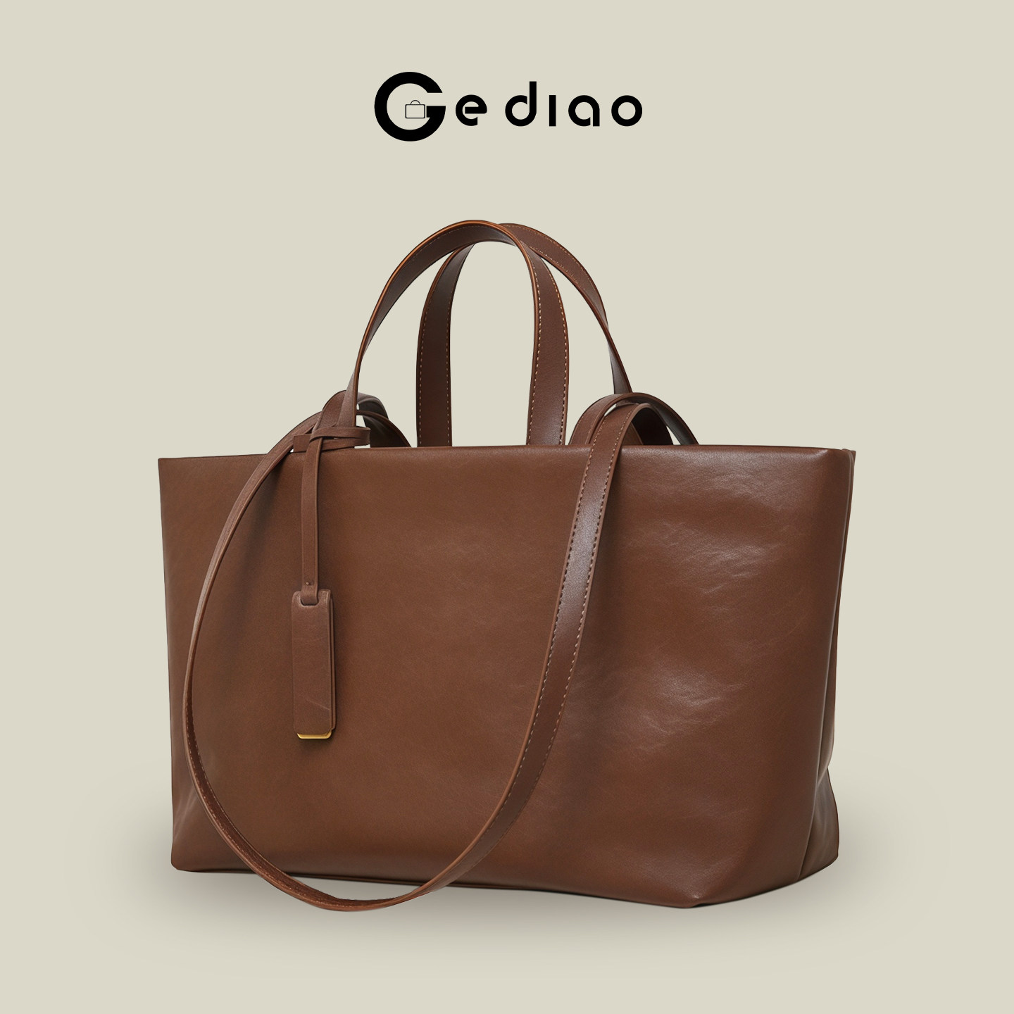 格调studio复古真皮托特包简约头层牛皮秋冬腋下包油蜡软皮手提包,箱包皮具/热销女包/男包,托特包,淘宝优惠券,粉丝福利购,淘宝优惠卷