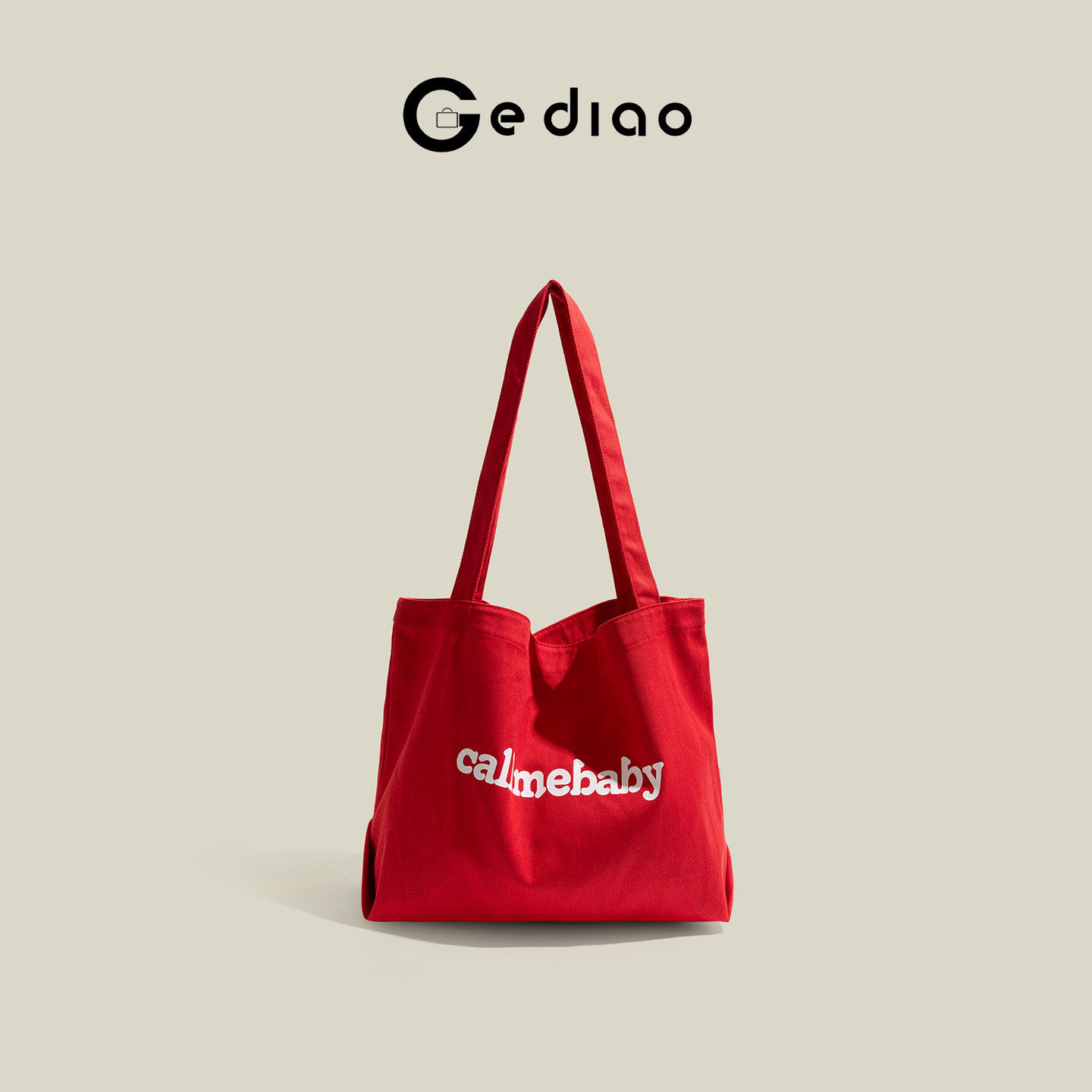 格调studio韩系学院风红色帆布包包2026新款单肩包通勤小众托特包