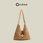 格调studio复古国风串珠编织包包2026春季 新款 草编包单肩包托特包