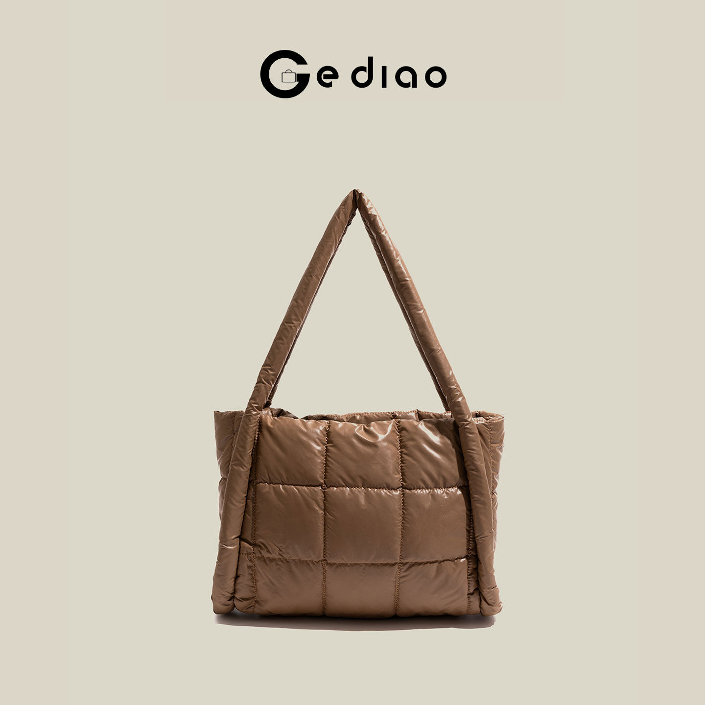 格调studio日系栗子风夹棉包包2025冬季轻羽绒手提包慵懒风单肩包,箱包皮具/热销女包/男包,托特包,淘宝优惠券,粉丝福利购,淘宝优惠卷