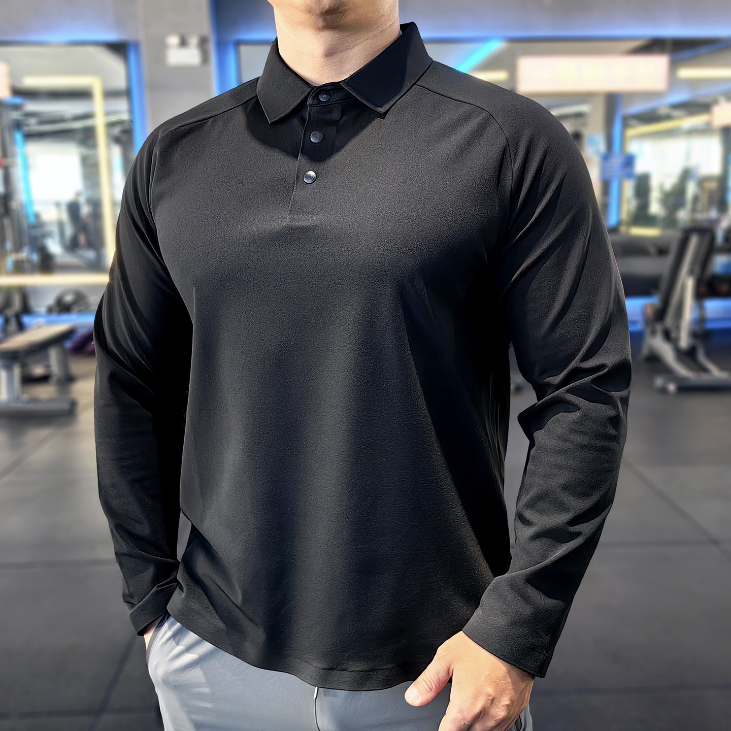 无痕长袖POLO衫男秋冬季弹力健身训练服德绒保暖休闲翻领运动T恤,运动服/休闲服装,运动POLO衫,淘宝优惠券,粉丝福利购,淘宝优惠卷