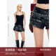 烂漫朋克 休闲裤 时髦热裤 漆皮短裤 辣妹撞钉短款 BeerBro