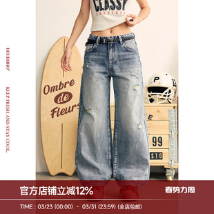 饰宽松直筒牛仔裤 臻选全棉水洗铆钉装 狂欢音乐节 BeerBro