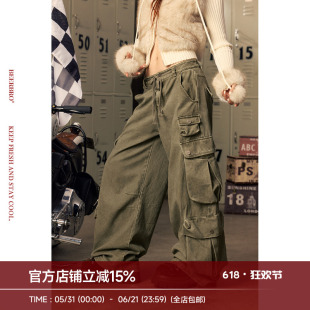 BeerBro『CITY MOTO』全棉重磅斜纹洗水宽松显瘦工装休闲长裤