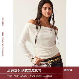 BeerBro『新启旅途』辣妹豹纹内搭两件套女春季荡领长袖针织衫