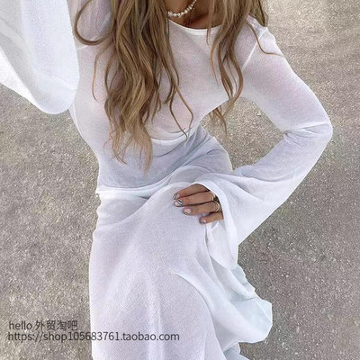 欧美风性感露背透视网眼