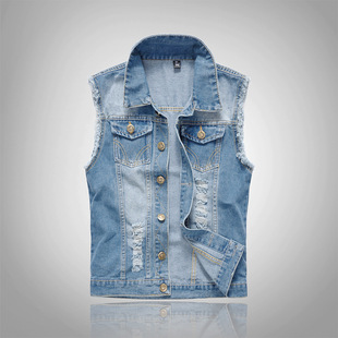 Tank Size Hop Men Jacket Coat Hip Jean Plus Denim Male Vest