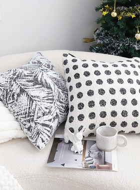 北欧冬日恋歌雪松抱枕套样板间灰色靠垫客厅沙发床上靠枕腰靠方枕