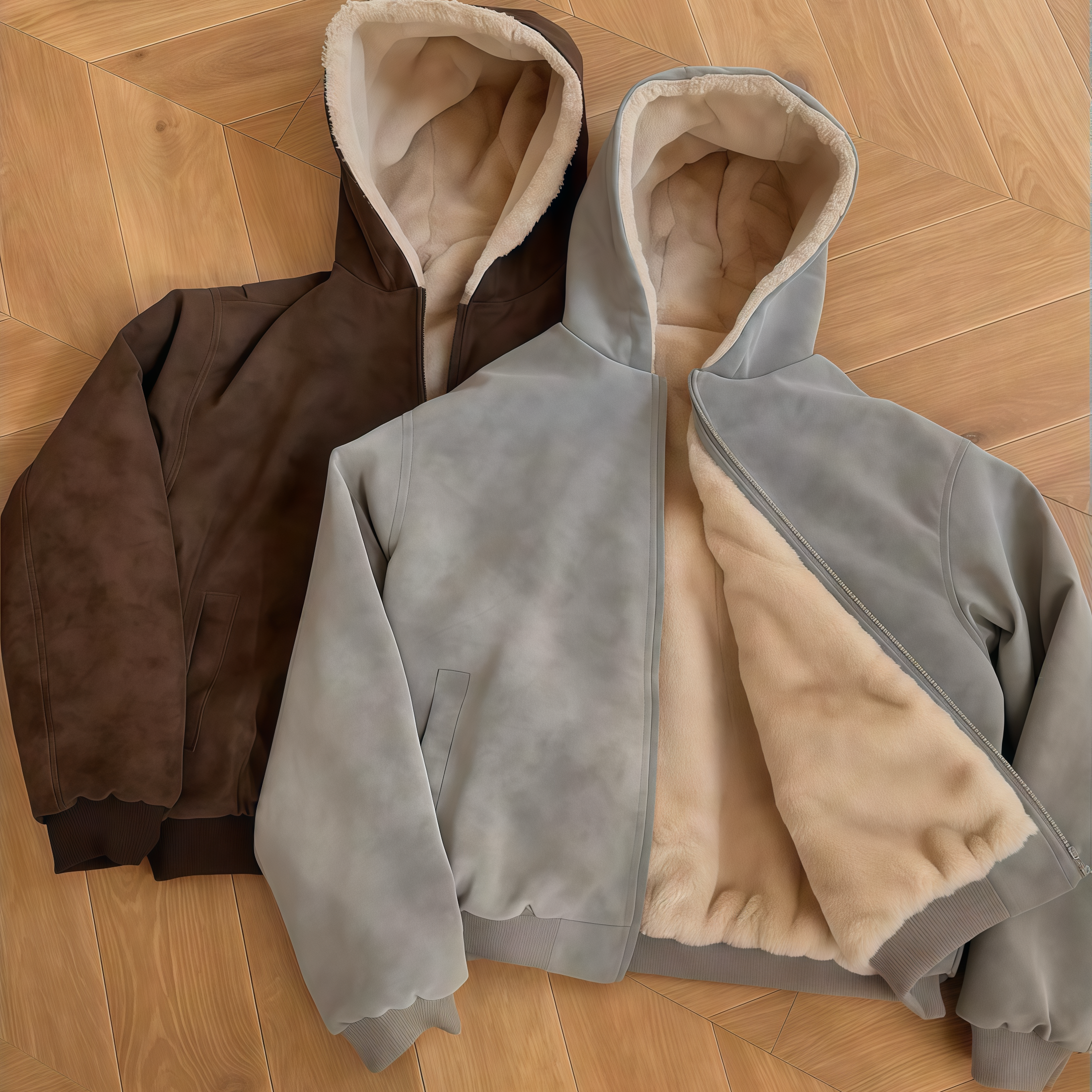 一件过冬PU皮座山雕情侣羽绒服休闲复古加绒保暖连帽棉衣外套男款