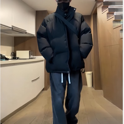 冬季羽绒棉服男款美式纯色外套