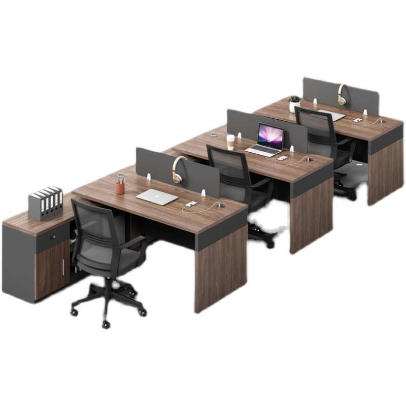 办公桌椅组合4人职员工位f型F三2四t双人T财务办公室桌子客服卡座