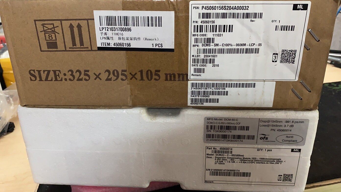 出售yosc 色散补偿光纤60km 全新原包装,dcms-s