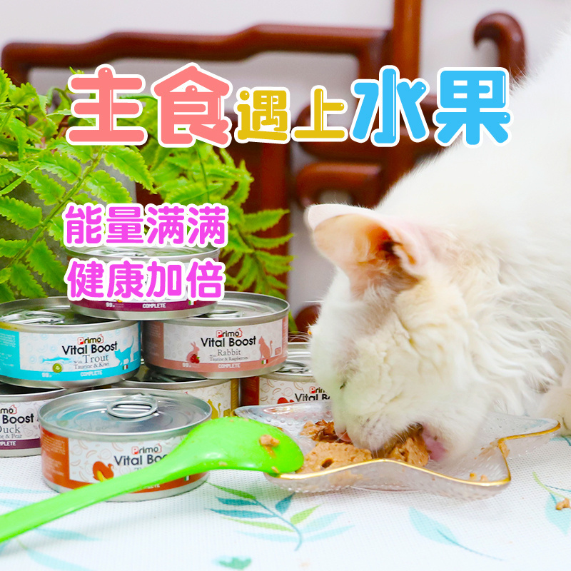 雌毛球主食罐+水果primo成幼猫