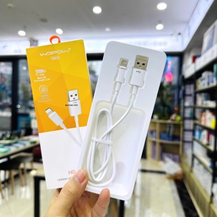 沃品H08数据线USB大口适用于苹果11XR14手机充电线抗折断质保一年