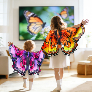 儿童渐变彩蝶翅膀背饰 虫儿飞舞蹈表演幼儿园演出昆虫cos拍照道具