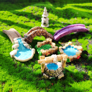 暖场活动DIY手作仿古树脂摆件多肉花盆装饰绿植盆栽鱼缸水族小桥