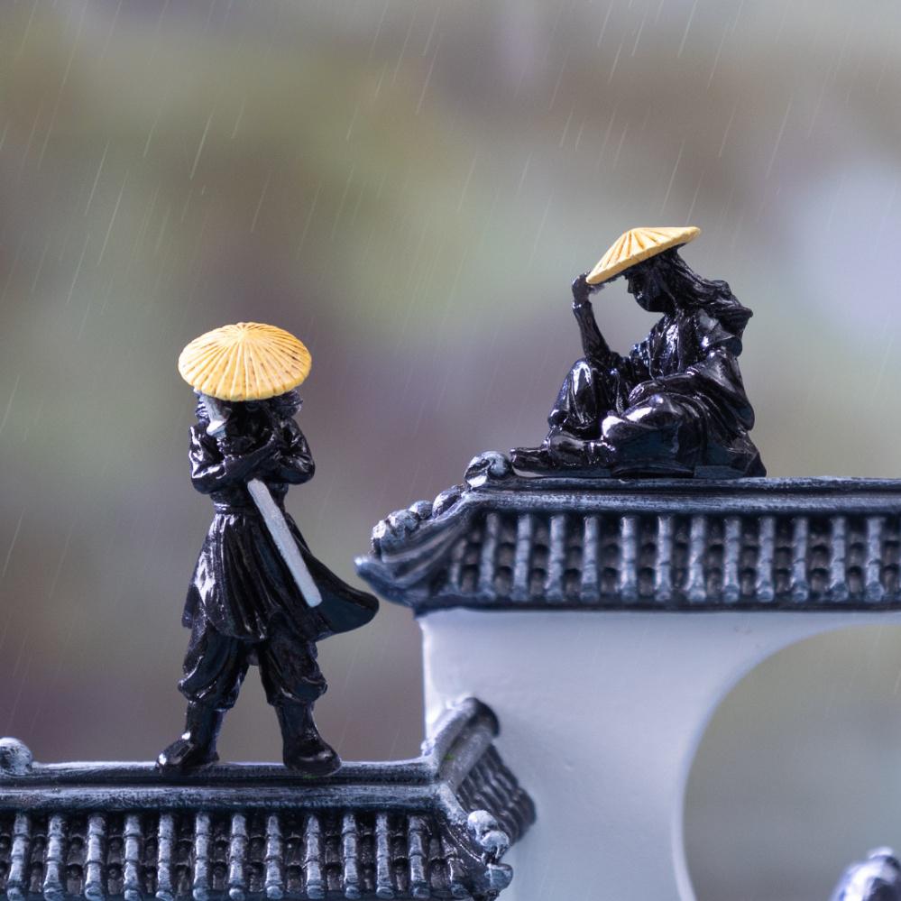 江湖侠客姜太公钓鱼摆件图片