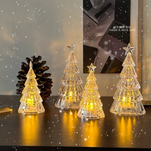 圣诞节氛围小夜灯装饰品桌面主题场景布置摆件圣诞树挂饰挂件布景