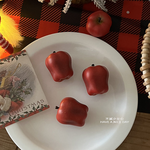 仿真圣诞平安果红色苹果磁吸冰箱贴洞洞板冰箱装饰留言板创意