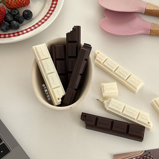 居然不是巧克力! 创意巧仿真克力笔圆珠笔0.7mm学生盖帽造型笔