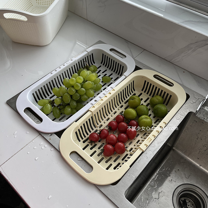 简约厨房伸缩水槽置物架