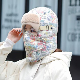 骑电车防风帽子电瓶车一体围脖北方套头帽神器冬款骑车冬天保暖