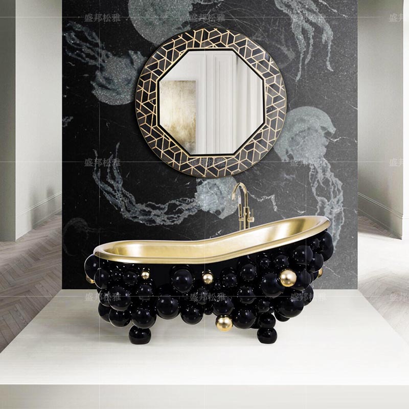 轻奢不锈钢泡泡球浴缸