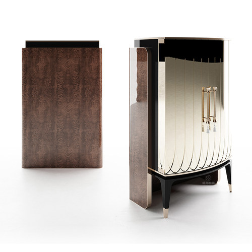 盛邦松雅轻奢酒柜鳄鱼纹客厅高端