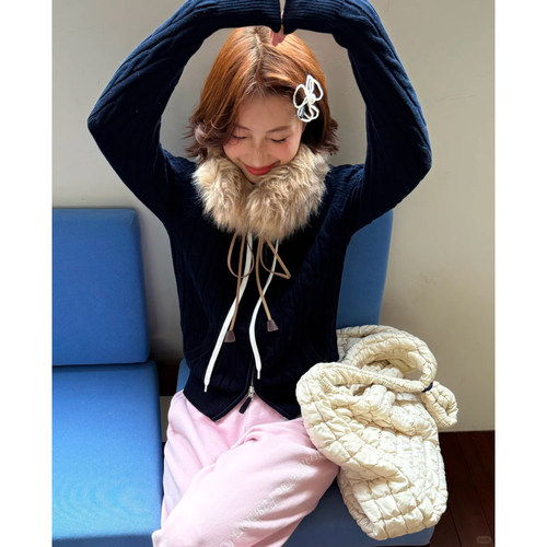 ASSAULT aw25两穿系带毛领围脖 米灰/卡其