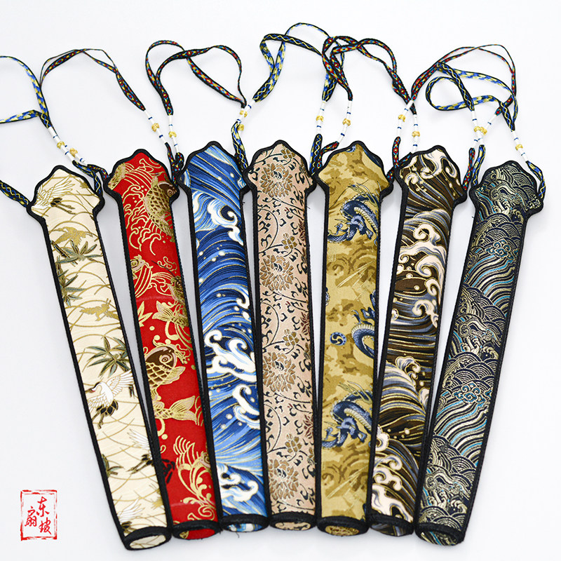 9寸95寸折扇扇袋扇箍礼品袋子文玩扇包装袋宋锦布棉布内衬有拎带