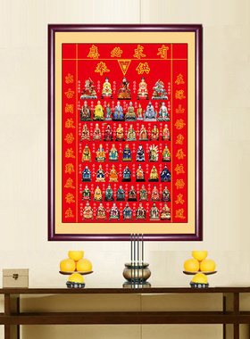 全堂仙装饰画仙家堂单佛堂晶瓷画六大家族壁画药王金花银花挂画像