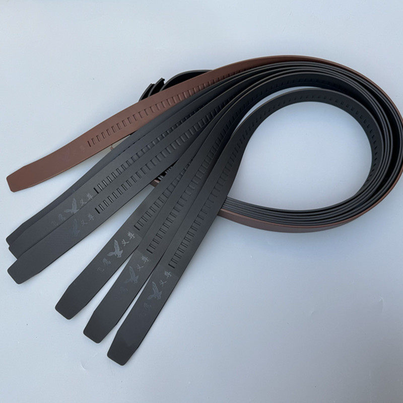 不带头皮带男全卡槽中年牛皮裤带身航空青年商务无头皮腰带自动扣