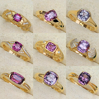 蔷薇紫罗兰尖晶石戒指