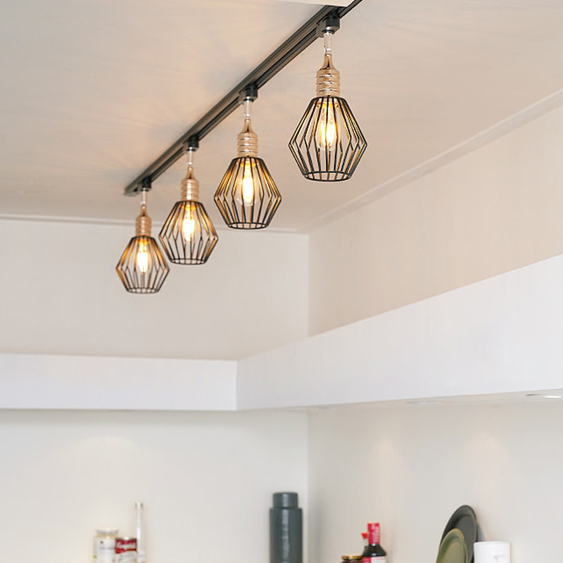 美式现代简约仿古工业风led轨道灯创意个性散光照明灯具