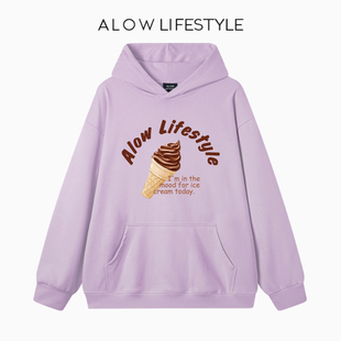 2025秋冬爆款 LIFESTYLE生活系列 ALOW 印花连帽卫衣外套 正品