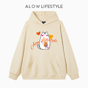 2025秋冬爆款 LIFESTYLE生活系列 ALOW 印花连帽卫衣外套 正品