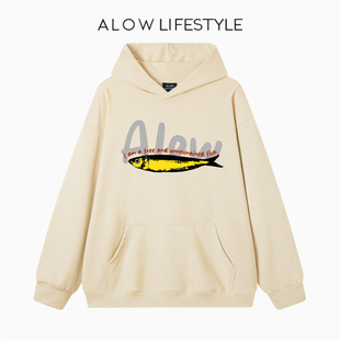 2025秋冬爆款 LIFESTYLE生活系列 ALOW 印花连帽卫衣外套 正品