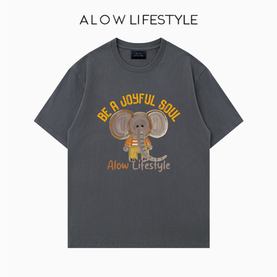 【正品】ALOW LIFESTYLE生活系列 女装手绘卡通 宽松纯棉短袖t恤