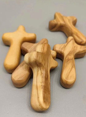 义树家·橄榄木手握实木十字架婚礼伴手礼批量小礼物送独立包装