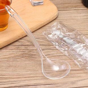 加厚一次性勺子汤勺饭勺调羹长柄勺大勺塑料勺甜品勺火锅勺大勺子