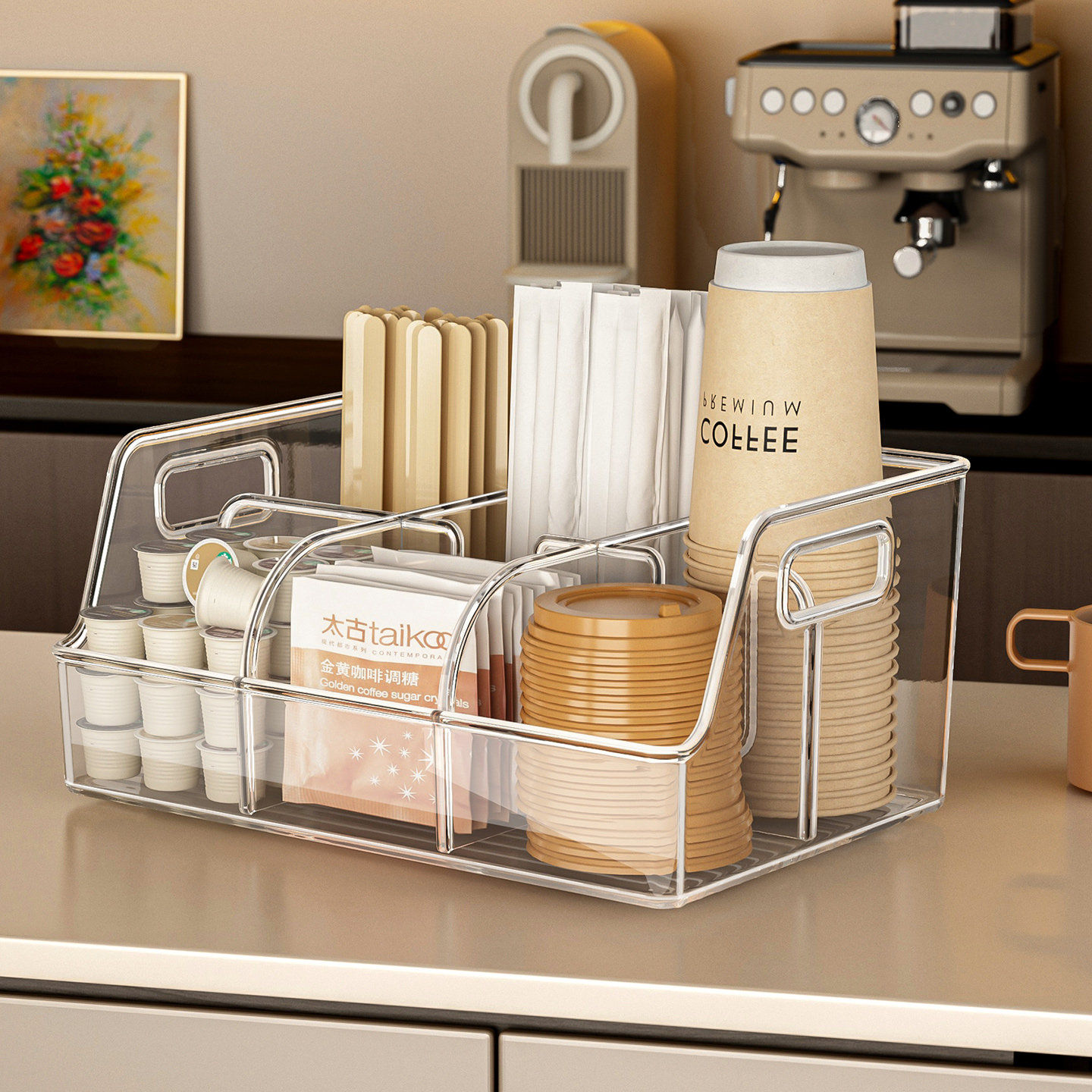 一次性杯架奶茶店水吧台置物架摆摊桌面取杯器吸管咖啡纸杯收纳盒,家庭/个人清洁工具,杯架,淘宝优惠券,粉丝福利购,淘宝优惠卷