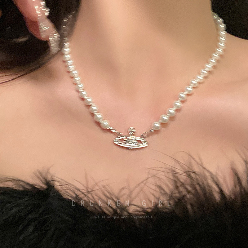 轻奢高级西太后土星珍珠项链女款