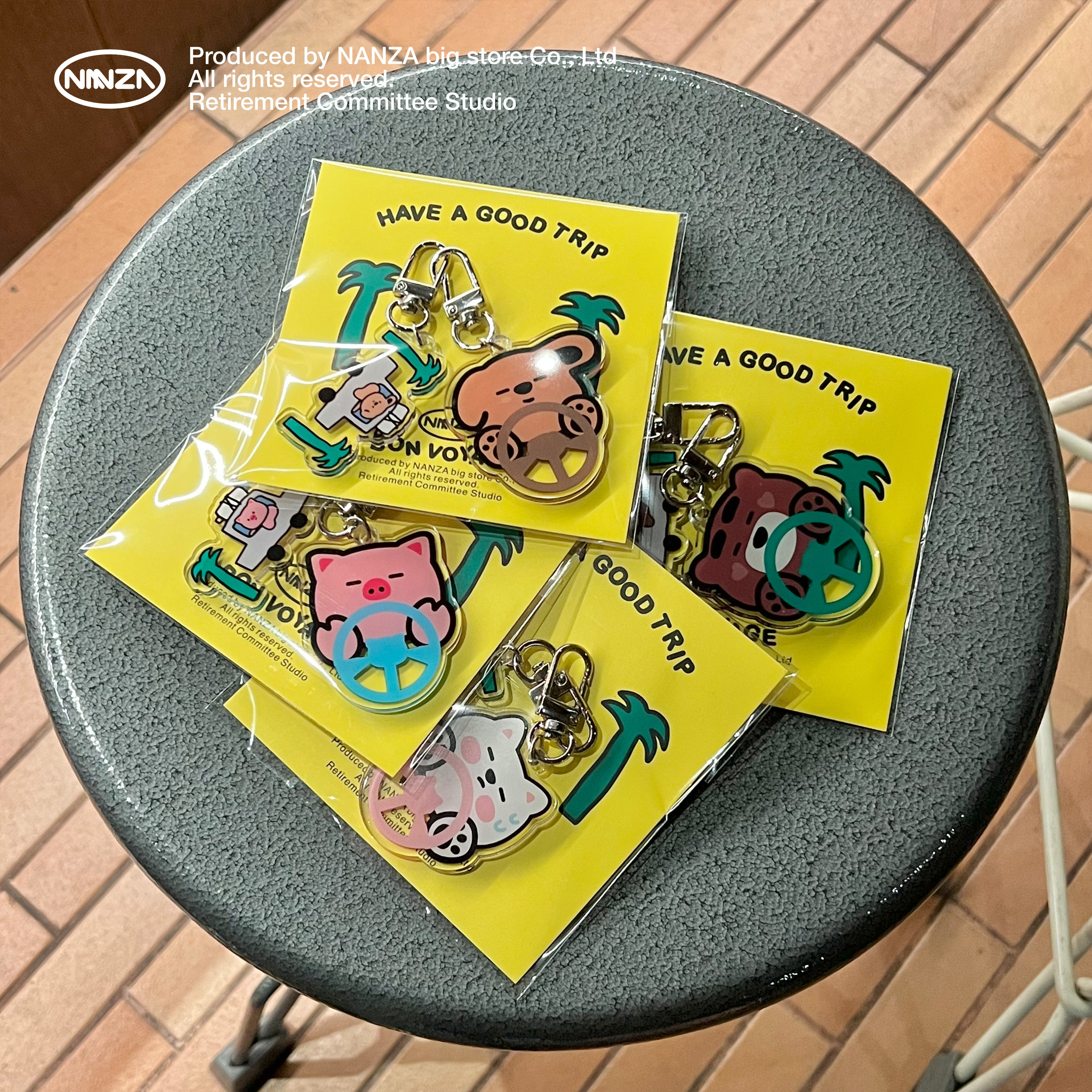 NANZA小狗钥匙扣情侣可爱小兔子挂饰小猪钥匙链车钥匙挂件ins韩国