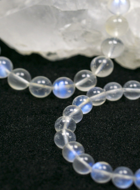 天然蓝月光手串水晶手链方片手牌冰种收藏级高蓝光闺蜜礼一物一图