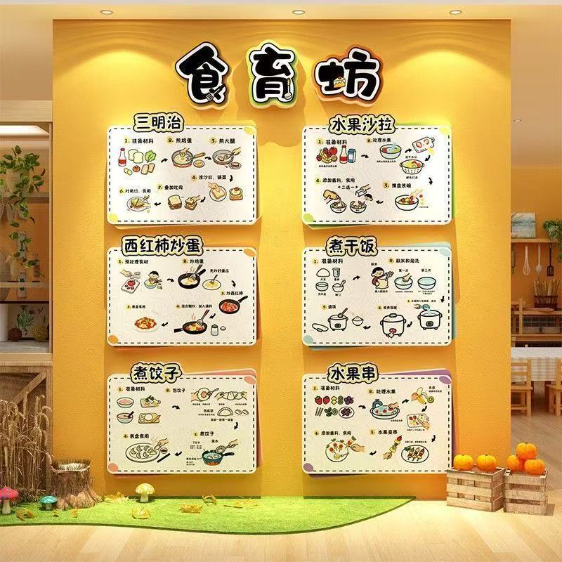 幼儿园环创主题墙面成品材料小班娃娃家厨房食堂育坊文化装饰区角