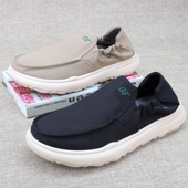 男软底懒人一脚蹬潮鞋 潮流百搭休闲透气帆布鞋 老北京 春秋季 男单鞋