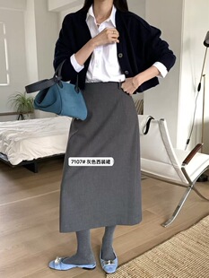 裤 25秋7107 高品质质感一绝直筒半身裙高腰通勤显瘦中长西装