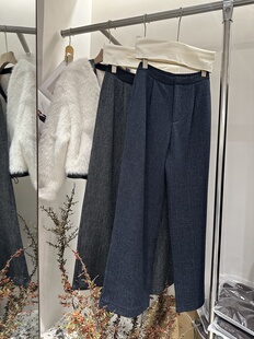 欧货高档5826#羊毛气质宽松加绒阔腿裤长裤