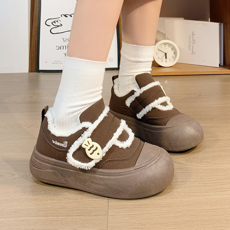 回力羊羔绒魔术贴厚底二棉鞋