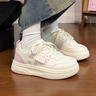 女款 百搭学生板鞋 2026新款 子女鞋 小众设计感鞋 回力苹果厚底小白鞋